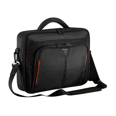 Image de Targus Classic+ Clamshell Sacoche pour Ordinateur portable 14&quot;, Sac à Bandoulière Homme Femme, Mallette avec Station de travail Noir/rouge, CN414EU 4333193
