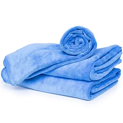 Image de cosey Serviette en Microfibre Douce, 3 pièces Taille L 60 x 120 cm, Bleu