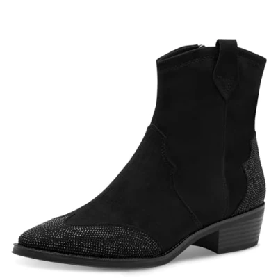 Image de MARCO TOZZI Bottines zippées pour Femme 2 25340 43 Botte de Western, Noir, 39 EU