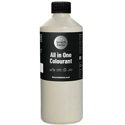 Image de Scratch Doctor Colorant tout en un pour cuir Peinture de réparation auto adhésive meubles, canapés, sièges voiture (crème, 500 ml)