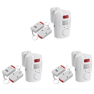 Image de Speesy 3X Alarme Capteur de Mouvement Infrarouge Antivol avec 2 télécommandes, convient pour /garage/magasins