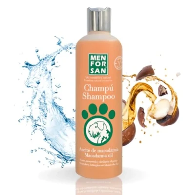 Image de MENFORSAN Shampooing pour Chiens à l&#039;huile de Macadamia 300ml, Nourrit et Fait Briller, Pouvoir Démêlant