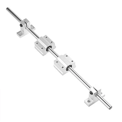 Image de S SIENOC 600mm 3D imprimantes &amp; CNC φ8mm Axe optique/Axe linéaire/guidage linéaire/axe de précision 45# en acier Chromé + Support Vertical Roulement à Billes (Typ 5, 1Set, 600mm)