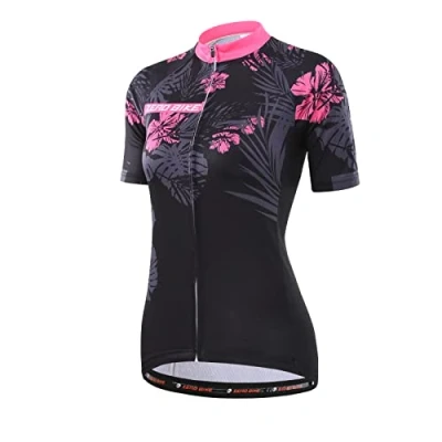 Image de Femmes Vélo Cyclisme Respirant à séchage Rapide Maillots, Jersey Cycle Manches Courtes Veste, 0004, S
