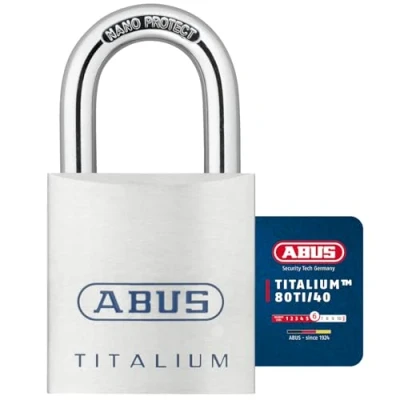Image de ABUS Cadenas Titalium 80TI/40 pour cave à corps léger et massif en aluminium spécial Niveau de sécurité 6 Argenté