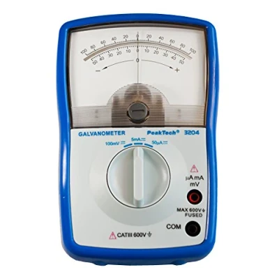 Image de Peak Tech P 3204 Galvanomètre analogique +/ 50 µA, 5 mA, 100 MV avec truc Pulm ESS réseau et speigels Dosette