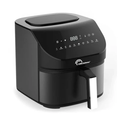 Image de LITTLE BALANCE 8704 Crousty Light XL, Friteuse sans huile, Air Fryer, 10 programmes pré définis, 7 litres pour 6 personnes, 1600 W, Noir