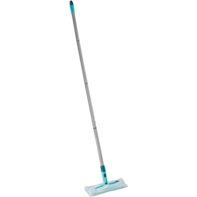 Image de Leifheit Lave sol Clean &amp; Away, balai serpillère repliable à plat pour un nettoyage sec rapide efficace, manche avec tête pivotante 360, Click system, lingette dépoussiérante