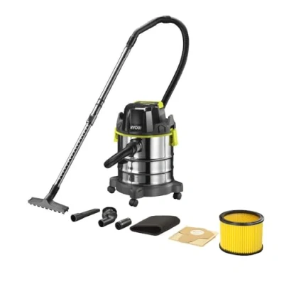 Image de RYOBI Aspirateur eau et poussiere sans fil R18WDV 0 Cuve inox 18L (sans batterie ni chargeur)