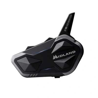 Image de Midland BTR1 Advanced C1529, Intercom Moto Bluetooth Simple, Étanche IPX6, Suppression du Bruit, Communication Jusqu&#039;à 4 Personnes, Batterie 23 H, Portée 1,2 Km, 1 Oreillette