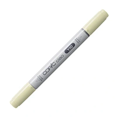 Image de COPIC Ciao Y00, Barium Yellow, Twin Marker avec une pointe de largeur moyenne et pinceau