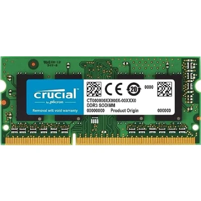 Image de SiQuell Crucial Mémoire RAM CT102464BF160B 8 Go DDR3 1600 MHz CL11 SODIMM Low Voltage ordinateur portable pour