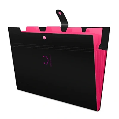 Image de HAISSKY Trieur Documents Porte Extensible A4 Accordéon Organiseur Avec Bouton pression, 5 Poches