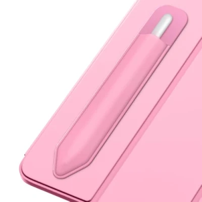Image de MoKo Porte Crayon Autocollant pour Apple Pencil Pro, (USB C), 1ère/2ème Génération, Étui à Crayons Élastiques Pochette Adhésive Attachée l&#039;Étui Stylet, Bouquet Rose