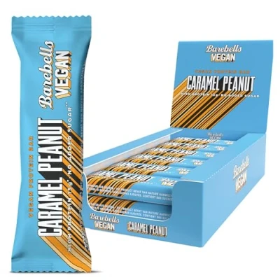 Image de Barebells barres de Protéines Vegan 15g proteine Faibles en calories chocolat protein bars Boîte 12 proteinées 55g (Vegan Caramel Peanut)