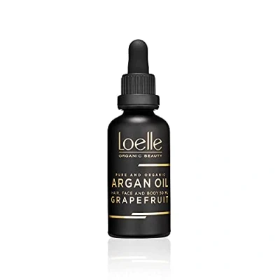 Image de Loelle Huile d&#039;Argan Parfumée à l&#039;Extrait de Pamplemousse Huiles Anti Rides Mains, Visage, Cheveux Corporelle Bio la Vitamine E Barbe Récoltée Main au Maroc (50ml)