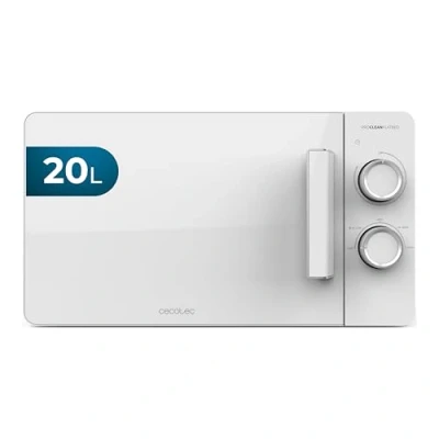 Image de Cecotec Micro ondes Proclean 3020 Flatbed. Capacité 20L, 700W, 6 niveaux, technologie 3DWave, gril halogène de 800W, design compact et moderne pour une cuisson parfaite uniforme