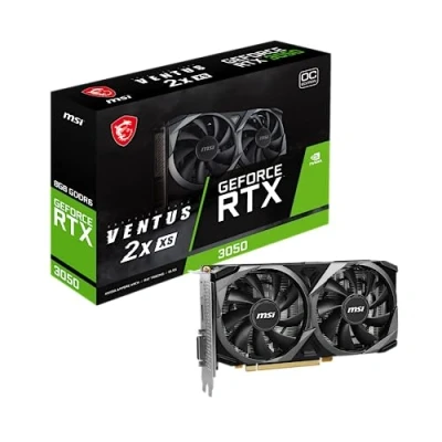 Image de MSI GeForce RTX 3050 Ventus 2X XS 8G OC Carte Graphique 8 Go GDDR6, 1807 MHz, PCI Express Gen 4, 128 Bits, DP v 1.4a, DL DVI D, HDMI 2.1 (Prend en Charge 4K à 120 Hz)