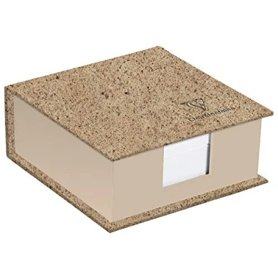 Image de Clairefontaine 83530C Un Bloc Cube en Carton recouvert de papier à base Coques Cacao contenant 320 Feuillets Unis 9,8x9,8 cm ivoire 90g 11x11x5 Collection Jeans&amp;Cocoa