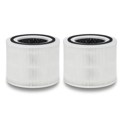 Image de Lot de 2 filtres rechange compatibles avec purificateur d&#039;air Levoit Core 300S / 300 3 en 1 True H13 Hepa et filtre à charbon actif haute efficacité préfiltre, étapes filtration,