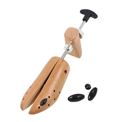 Image de DELFA 1 extenseur de chaussures en bois hêtre avec mécanisme à 2 voies métal, largeur et longueur extensibles, beige, M 37 39 Da.