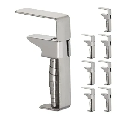 Image de Relaxdays Pinces pour Nappe, Lot de 8, Clips réglables Table épaisse, Acier Inoxydable, Jusqu’à 4 cm, argenté