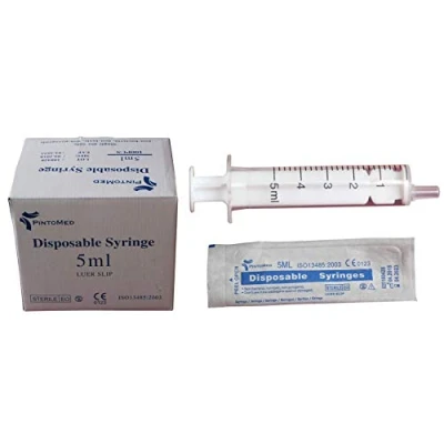 Image de PintoMed Seringue Sans Aiguille, à usage unique, 2 pièces, Stérile, Luer Slip, 100 unitès (5 ml)