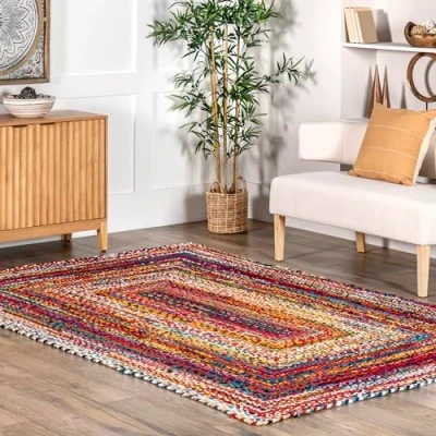 Image de nuLOOM Tapis de sol, Collection Tammara, tressé à la main, 122 x 183 cm, multicolore