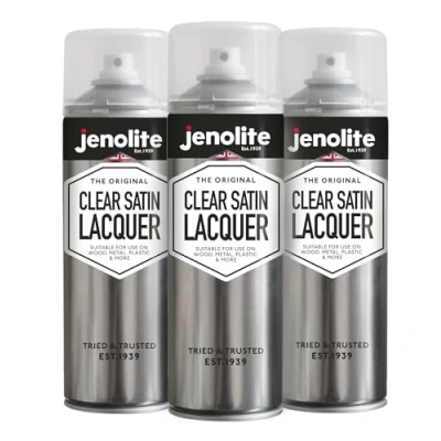 Image de JENOLITE Laque Satinée Transparente FINITION CRISTALLINE 3x500ml Scelle, protège et améliore Multi surfaces Résistant aux UV non jaunissant Coffre fort intérieur extérieur