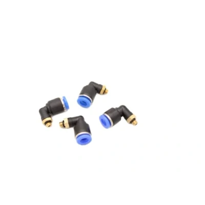 Image de Lot de 4 raccords pneumatiques coudés 90 M5 vers 6 mm, raccord à air comprimé Push In (M5 mm)