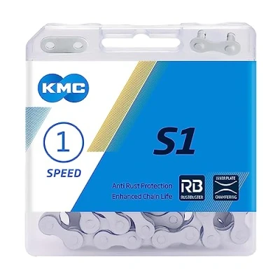 Image de KMC 12nr DLC Black S1 Wide RB Chaîne 1/2&quot; x 1/8&quot;, 112 maillons, Argent Unisexe Adulte