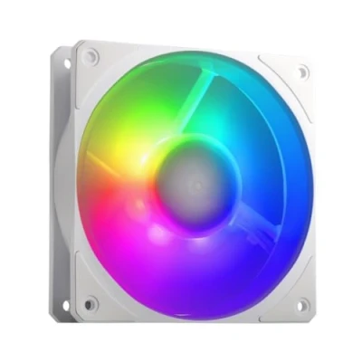 Image de Cooler Master Mobius 120P ARGB White Ventilateur pour Radiateur Design Ring Blade (PWM), Roulement à Boucle Dynamique (max. 75.2CFM, 3.63 mmH2O, 30dBA), Cadre Chanfreiné Air Focus, Gen 2