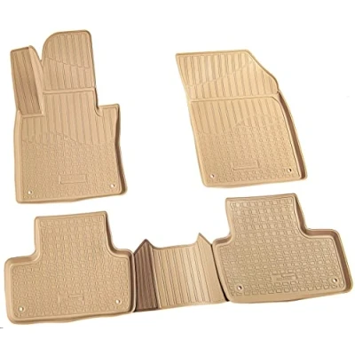 Image de Recambo Tapis de sol en caoutchouc 3D compatible Avec Volvo XC60 II à partir 2017 voiture Ajustement parfait bordure Beige
