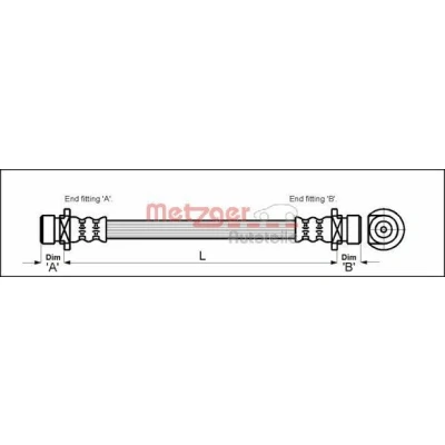 Image de METZGER 4113506 Flexible De Frein 233 F10 x 1 HONDA: CIVIC 4 Hatchback, 5 Stufenheck
