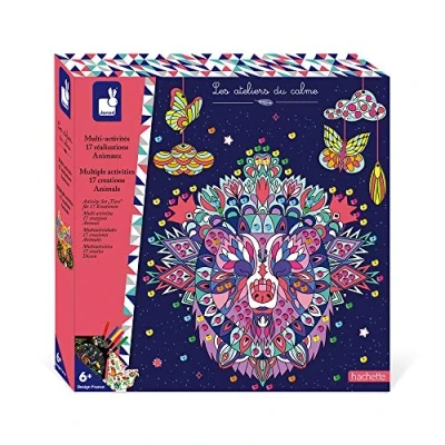 Image de Janod Boîte Multi activités 17 Réalisations Animaux Les Ateliers du Calme Kit Loisir Créatif Enfant Apprentissage Motricité Fine et Créativité Dès 6 ans, J07955