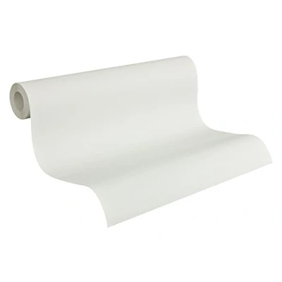 Image de A.S. Création Pure Elegance papier peint intissé à motif lin 0,53 x 10,05 m blanc uni avec structure Made in Germany pour différentes pièces 211798