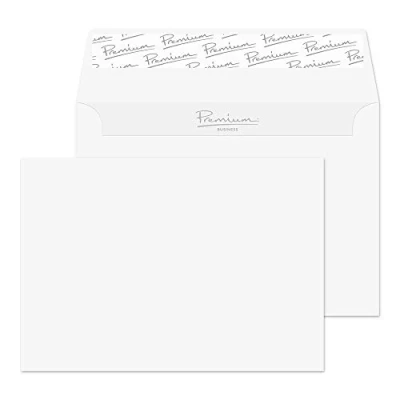 Image de Blake Qualité supérieure et Patte autocollante Format C6 114 x 162 mm Vélin portefeuille 120 Blanc (Pack de 25)