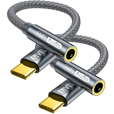 Image de Adaptateur USB C vers casque femelle 3,5 mm, câble audio de type auxiliaire, compatible avec Samsung Galaxy S22 S21 S20 Ultra S20+, iPad Pro 2021/2020/2018, Google Pixel 6/5