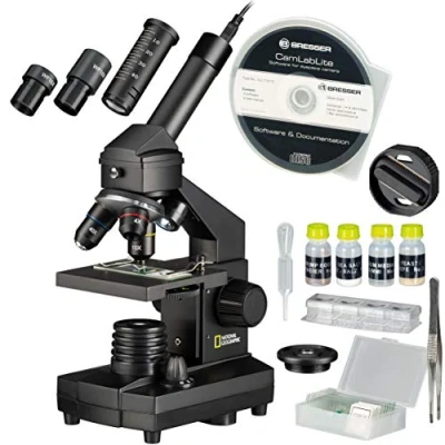 Image de National Geographic 9039100 40 x 1024 Microscope Ensemble pour enfants et adultes avec fonction de lumière / translucidité caméra USB ainsi que des accessoires approfondis, noir