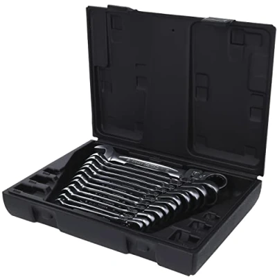 Image de KS TOOLS 503.4865 Kit de clés à fourche et polygonale cliquet 72 8, 19 Acier chrome vanadium