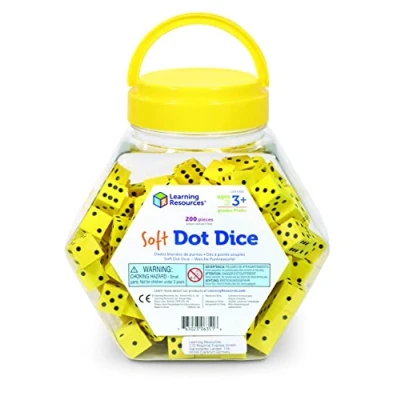 Image de Learning Resources Dés a points souples (jeu de 200), 18,3 x 11,9 15,8