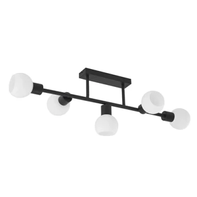 Image de Lindby Plafonnier Biscala à intensité variable (Moderne) en Noir Métal e. a. pour Salon &amp; Salle manger (à 5 lampes, E14), Luminaire Plafonnier, Lampe Plafond, Eclerage Eclairage