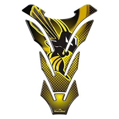 Image de Resin Bike Autocollant Moto Compatibles avec Honda Hornet Jaune. Protection de Réservoir Contre Les Chocs et Éraflures. 3D Résinés Fabriqué en Italie