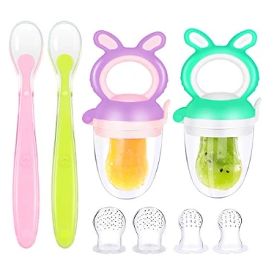Image de Oladwolf 2 tétines à fruits + 1 cuillère bébé partir de 3 mois 6 en tailles, accessoire 0 mois, sans BPA pour légumes, purée