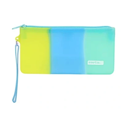 Image de Trousse d&#039;écolier Safta Bleu Vert Jaune 21 x 10.5 2 cm Silicone Fermeture éclair