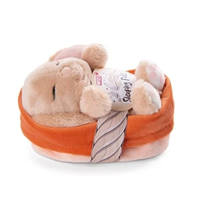Image de NICI Lapin en Peluche Sleeping Pets à Caramel dans Un Panier pêche 12cm, Simple, 48708, 12 cm