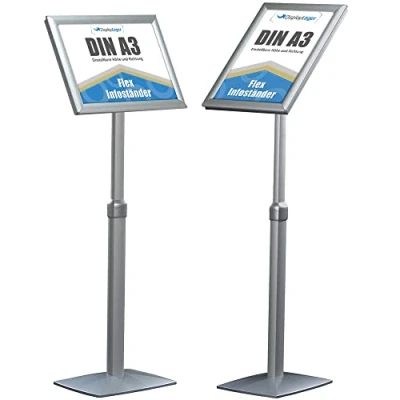 Image de DisplayLager Support d&#039;information réglable en hauteur, design très robuste pour une utilisation mode paysage/portrait (A3)