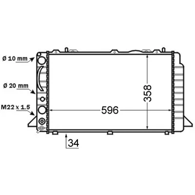 Image de MAHLE ORIGINAL CR 396 000S radiateur du moteur 569 358 34 Grille de soudée AUDI: 80 B4 Berline, Cabriolet B4, Coupe B3