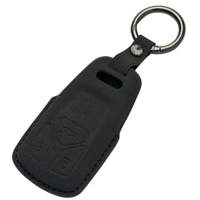 Image de Coque de clé Voiture Compatible avec Audi, Daim pour Audi A4 A5 Q7 Q5 TT TTS S4 S5 RS4 RS5 (avec Porte Clés Inclus)