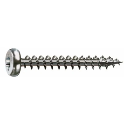 Image de Vis universelle Spax 1.4567 0207000350203, à tête plate bombée, T Star plus, 4CUT, en acier inoxydable A2, 207000500503